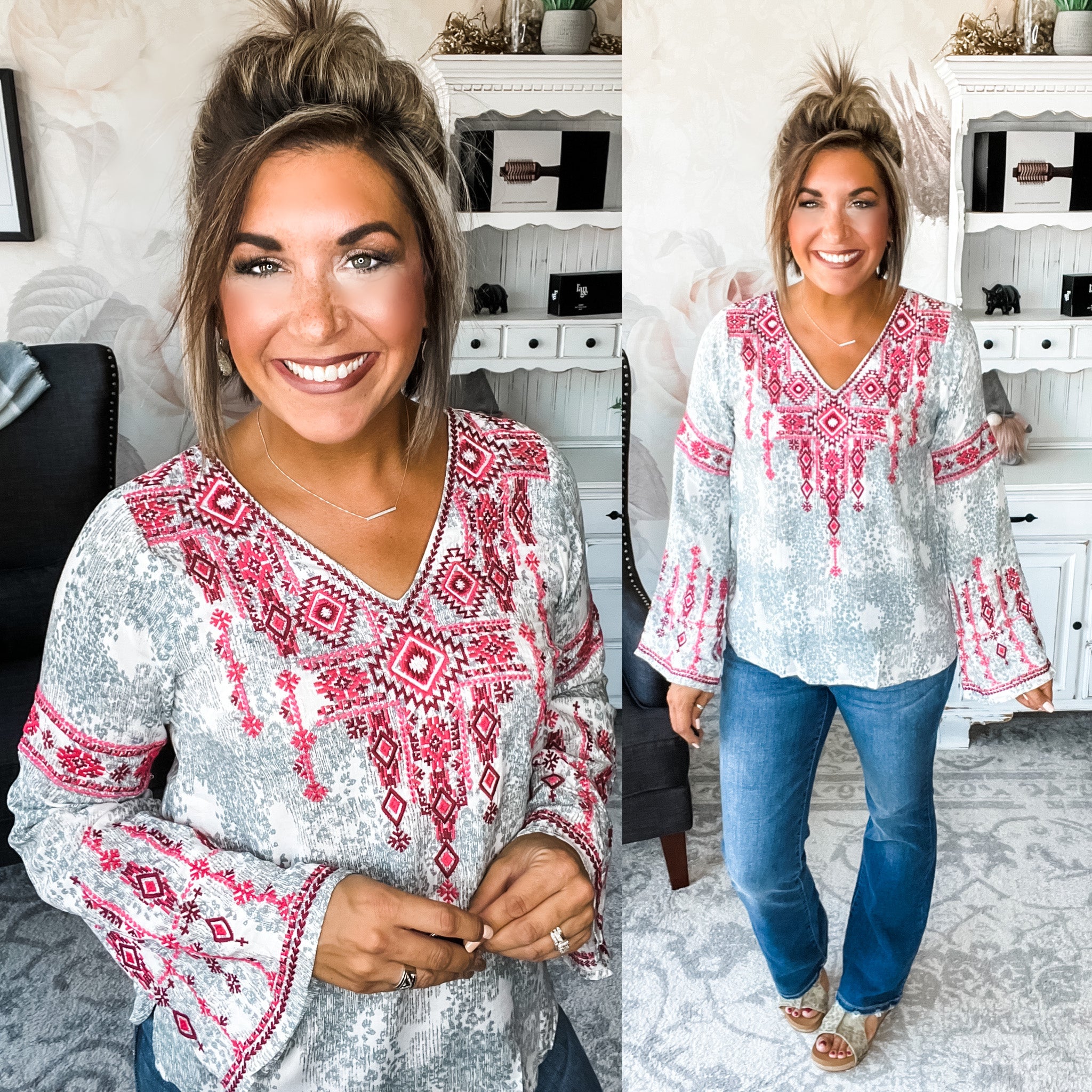 Life With You Embroidered Blouse