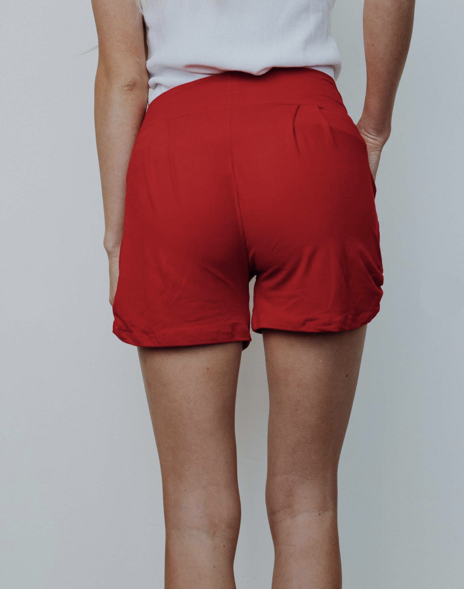 Blissfully Yours Harem Shorts - Red