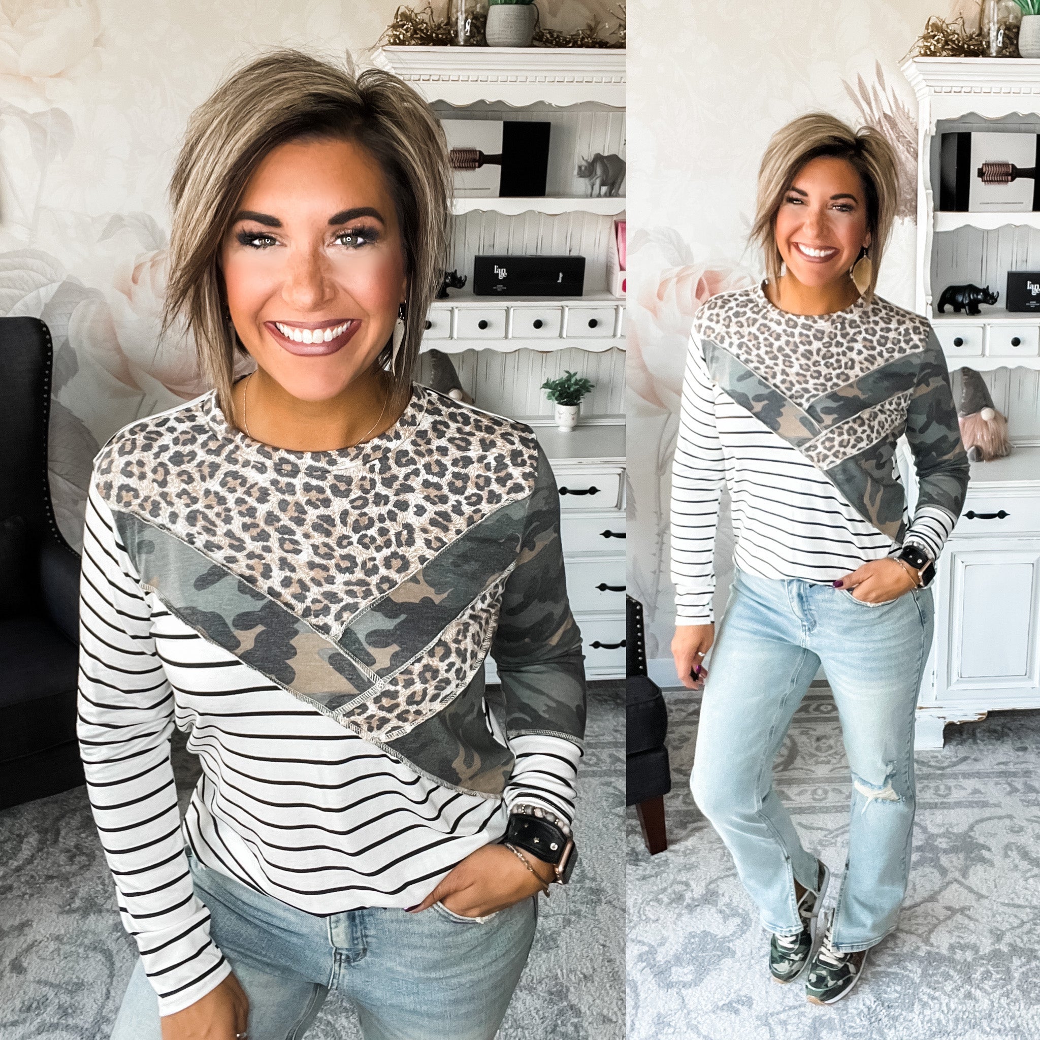 Take Me Higher Top - Camo/Leopard