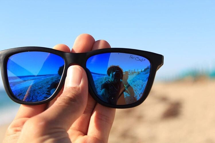 FarOut Sunglasses - Black Polarized Premiums Dark Blue Lens