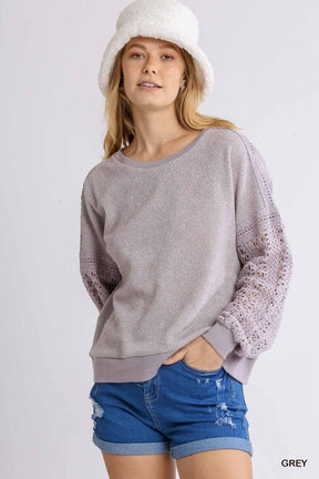 Greatest Love Lace Sleeve Sweater