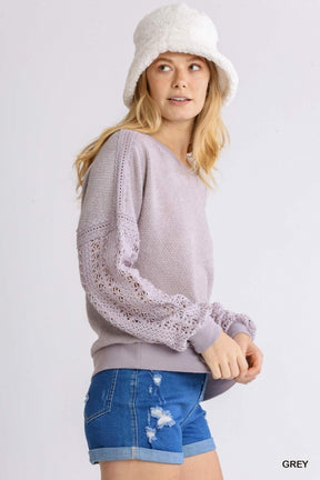 Greatest Love Lace Sleeve Sweater