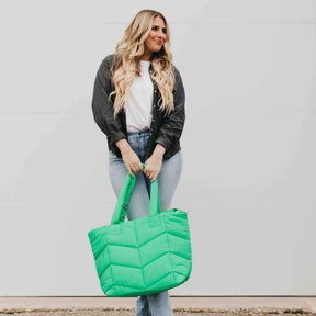 Naomi Nylon Tote Bag - Emerald