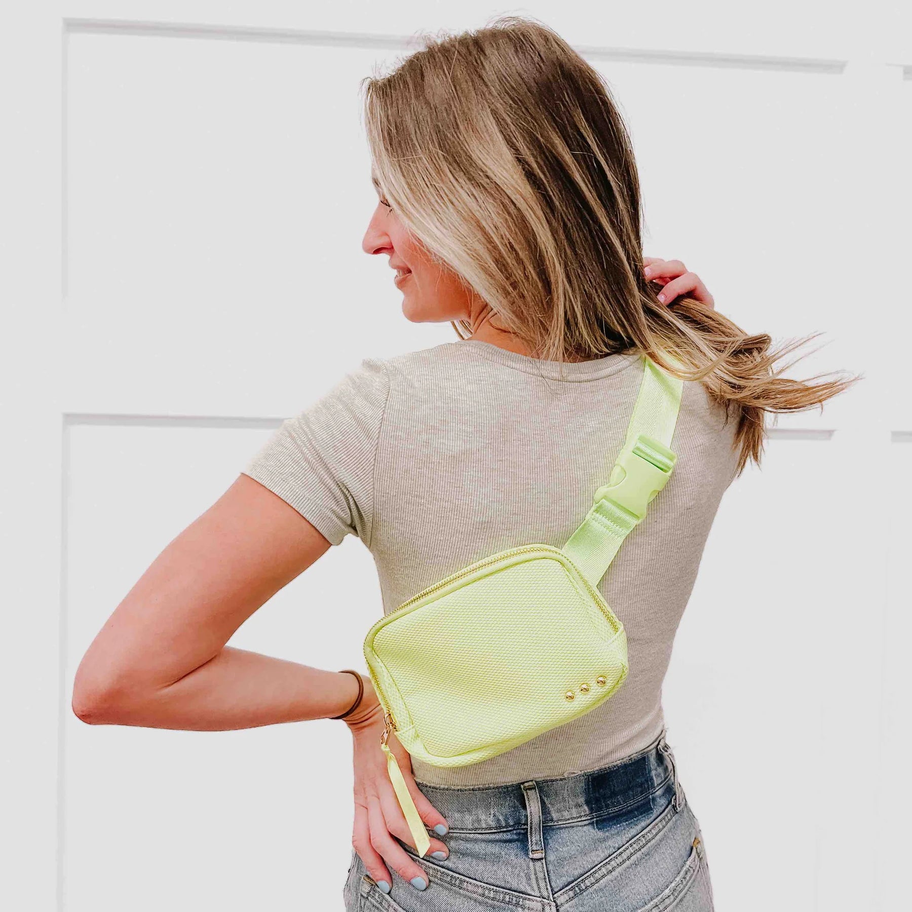 Bright yellow bum bag sales