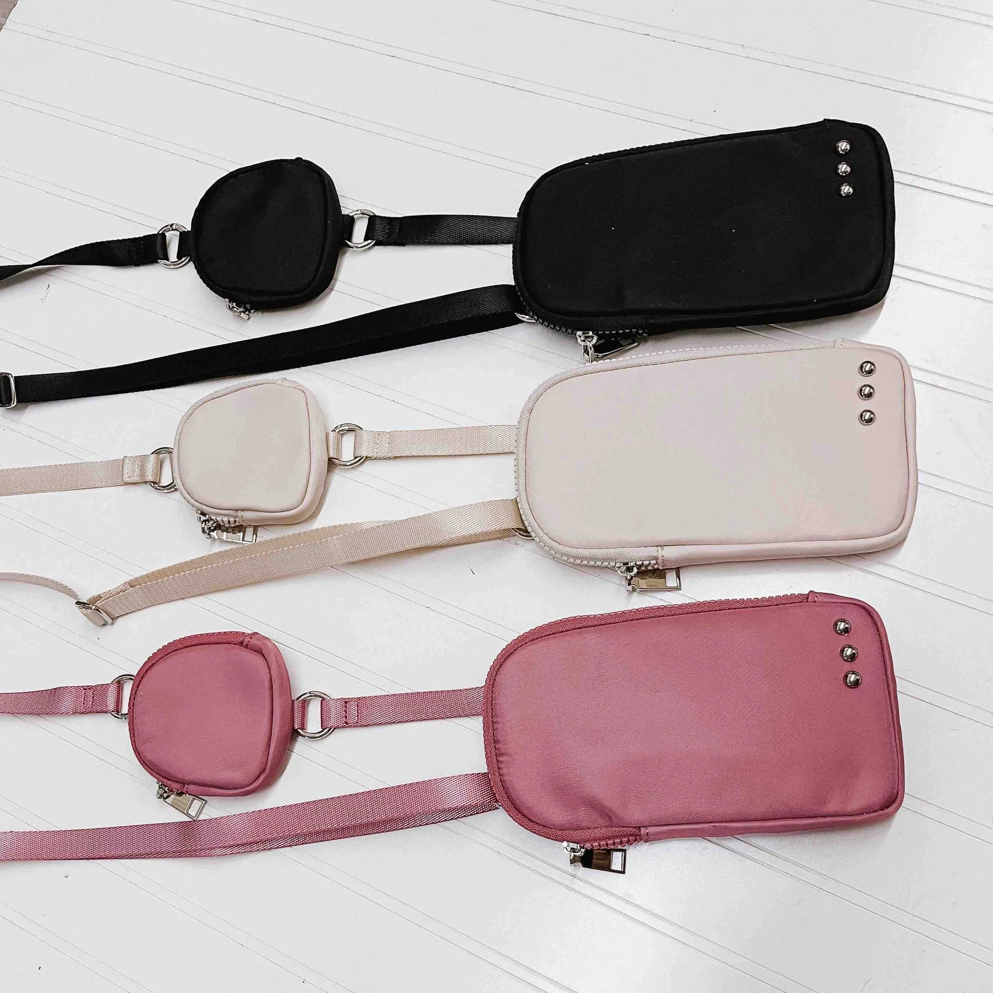 Nessa Nylon Crossbody Phone Bag - Mauve