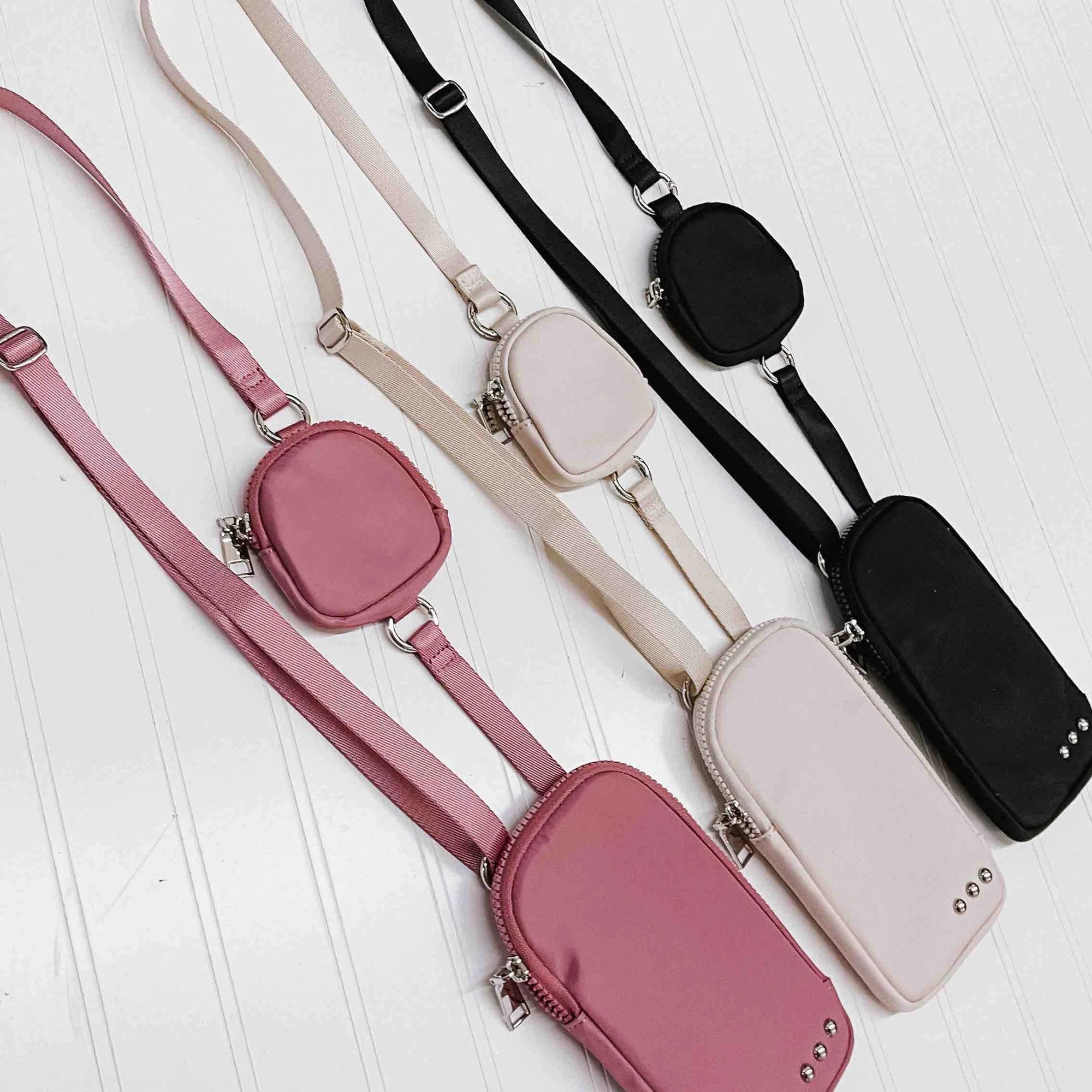 Nessa Nylon Crossbody Phone Bag - Mauve
