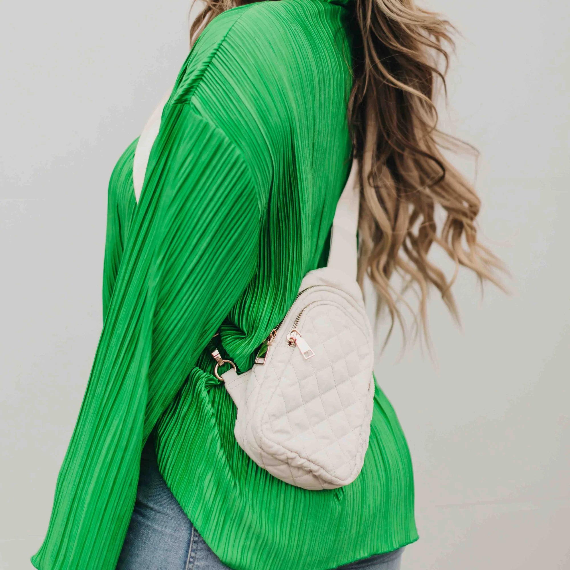 Pinelope Puffer Bum Bag - Cream