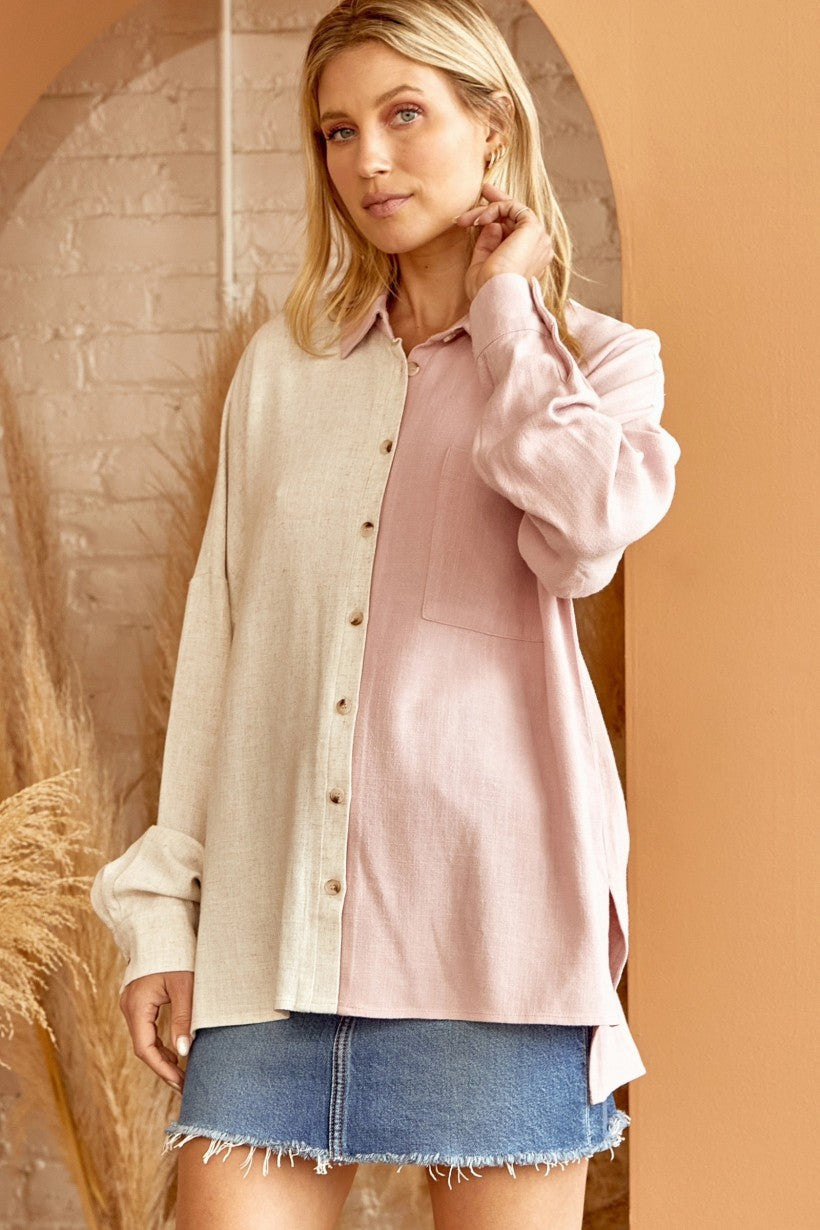 Wishing on Forever Linen Button Down