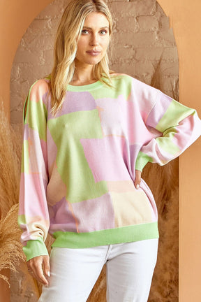 Take It Easy Colorblock Sweater