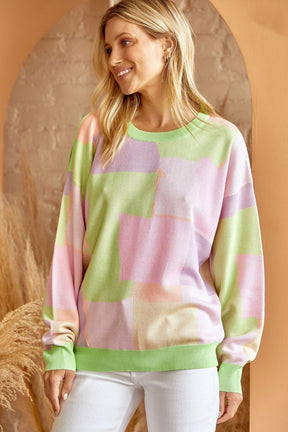 Take It Easy Colorblock Sweater