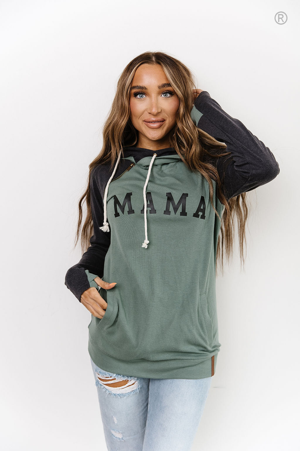 Ampersand Avenue - Doublehood™ Sweatshirt - Mama Sea Green