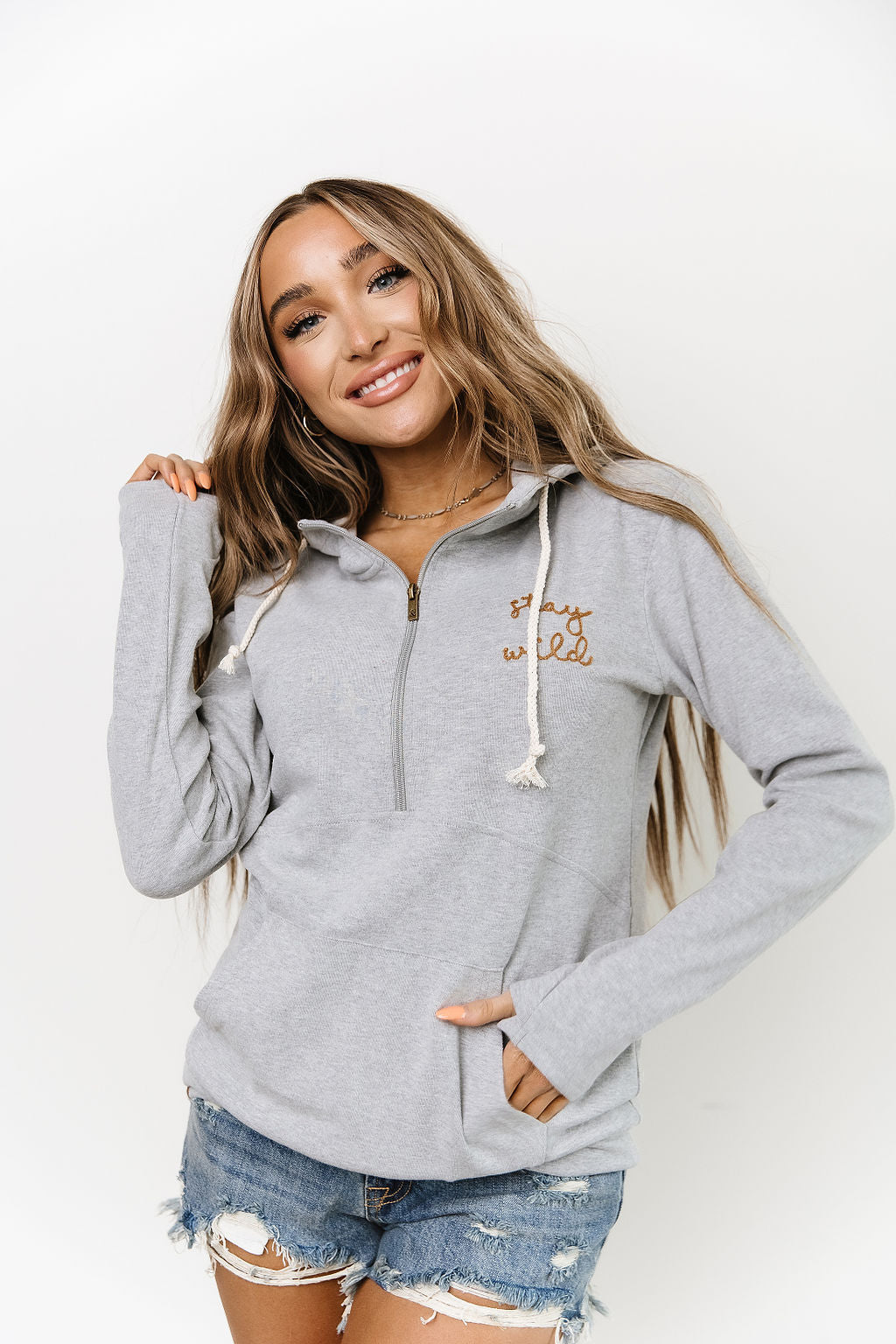 Ampersand Avenue - Halfzip Hoodie Stay Wild