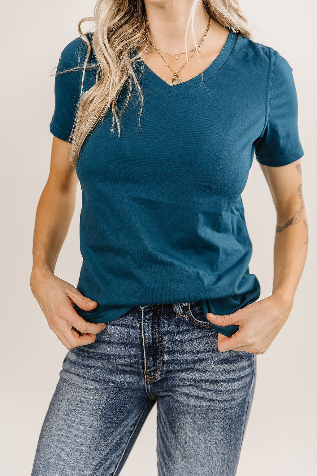 Ampersand Avenue Vneck Lulu Tee - Dark Blue