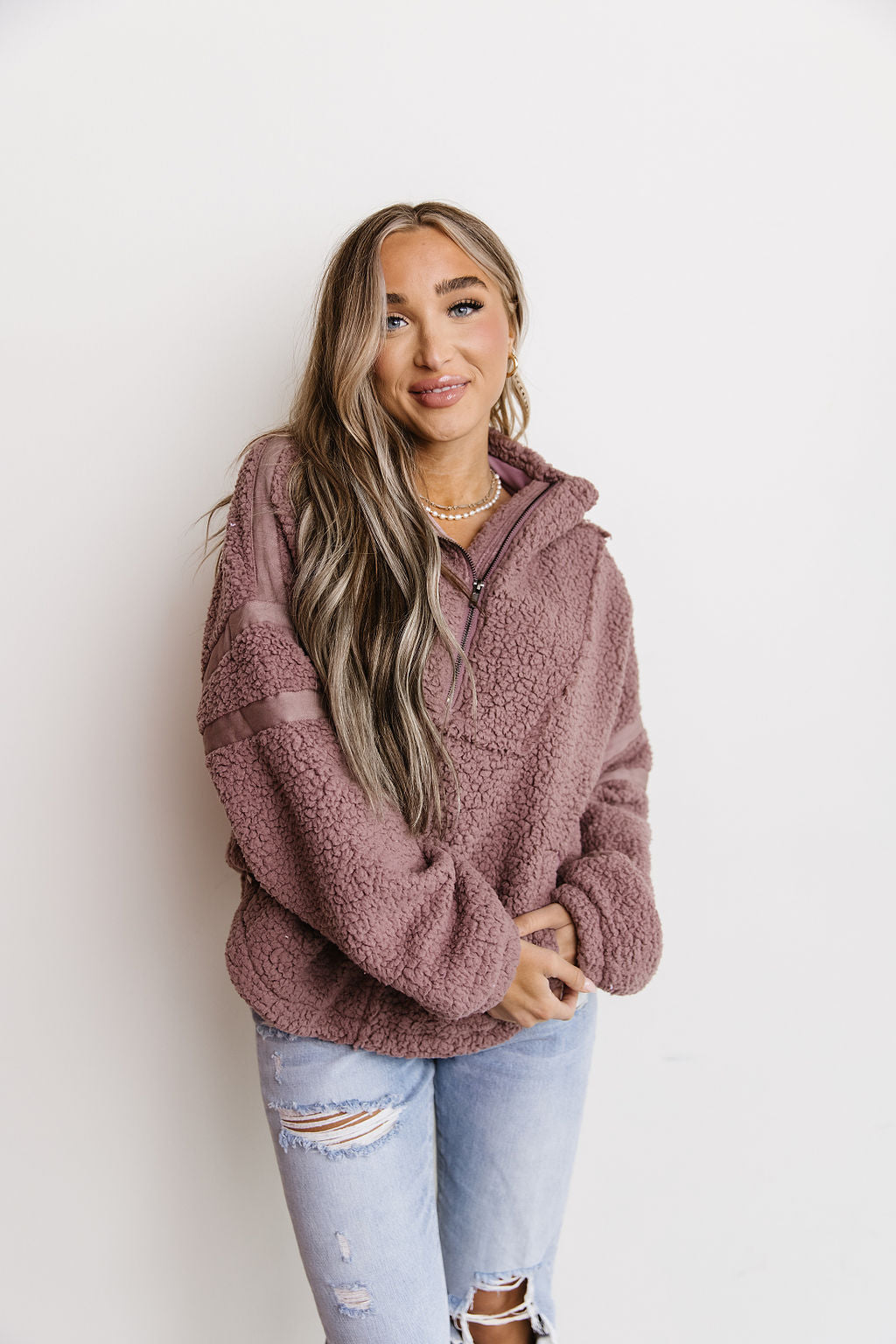 Ampersand Avenue Fluffy Pullover - Mauve