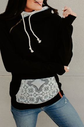 Ampersand Avenue Doublehood™ Sweatshirt - Lovely Lace Black