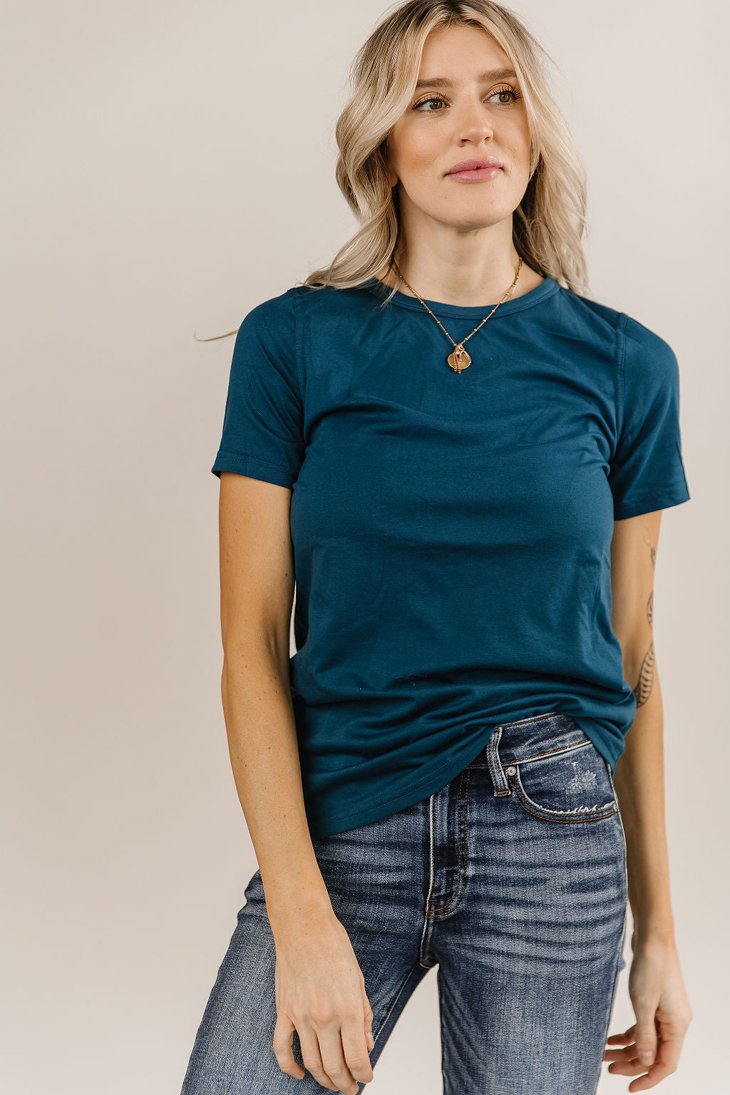 Ampersand Avenue Crew Neck Lulu Tee - Dark Blue