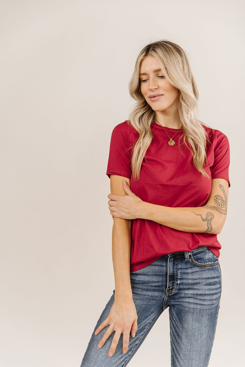 Ampersand Avenue Crew Neck Lulu Tee - Red