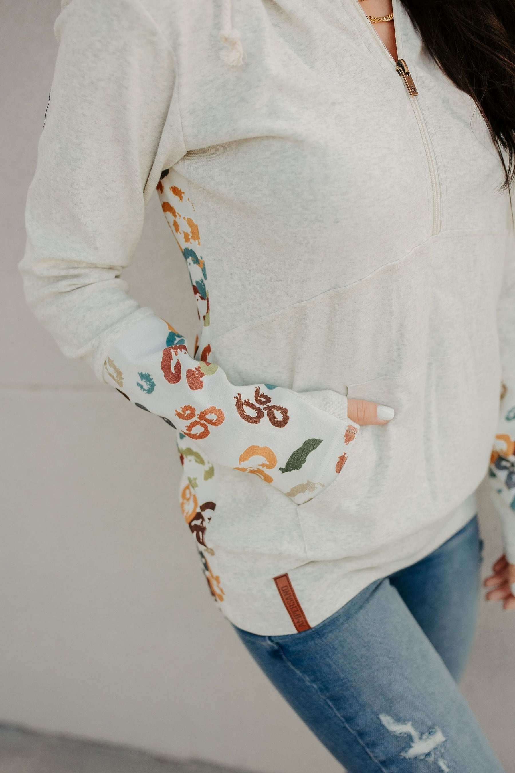 Ampersand Avenue - Halfzip Hoodie Florals & Foliage