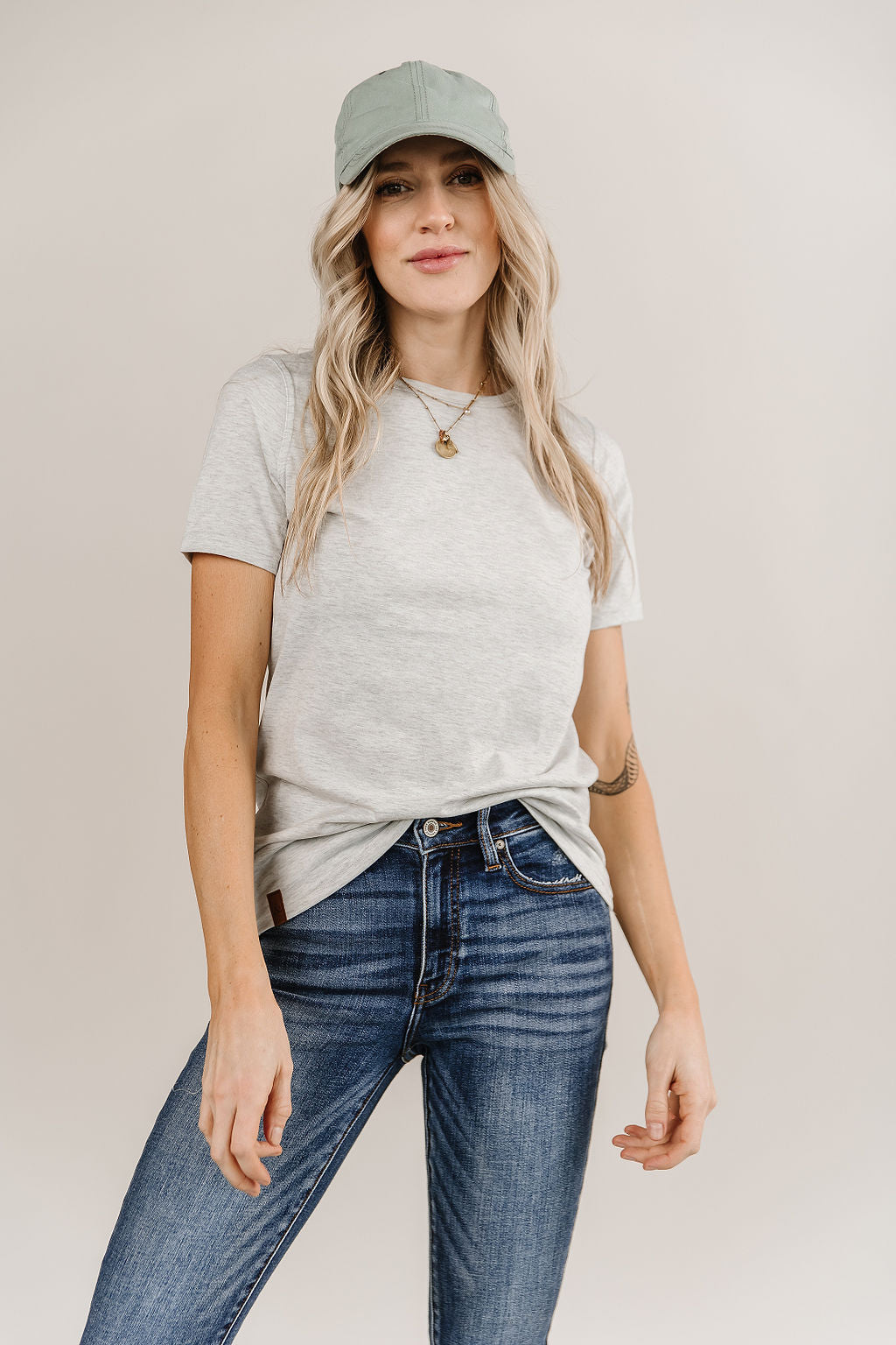 Ampersand Avenue Crew Neck Lulu Tee - Grey