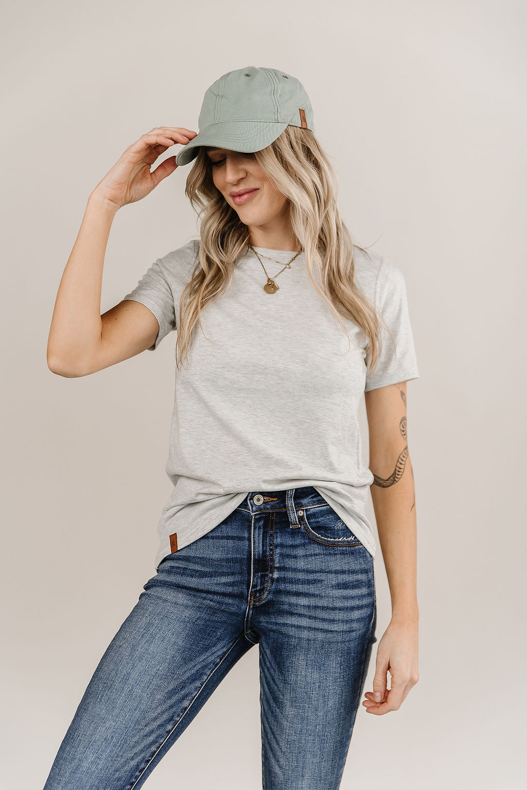 Ampersand Avenue Crew Neck Lulu Tee - Grey