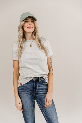 Ampersand Avenue Crew Neck Lulu Tee - Grey