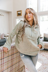 Ampersand Avenue Fluffy Pullover - Sage