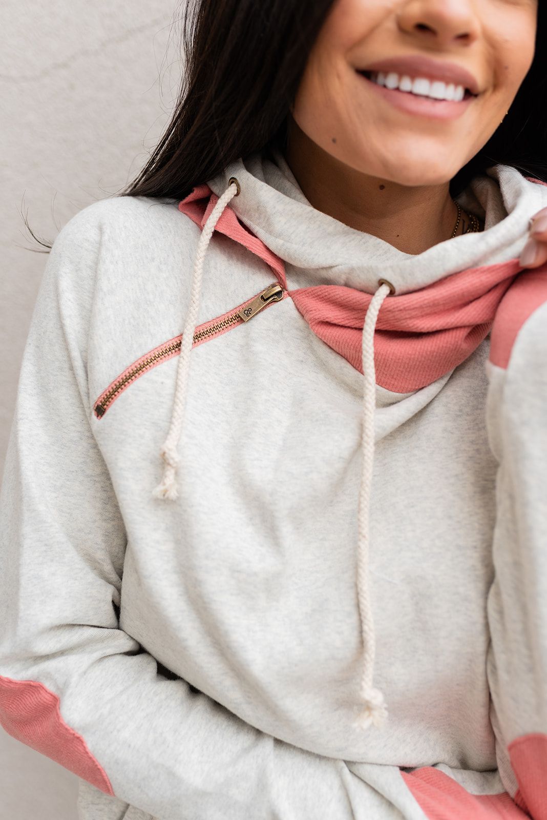 Ampersand Avenue Doublehood™ Sweatshirt Ribbed Elbow Patch - I Pink I Love You