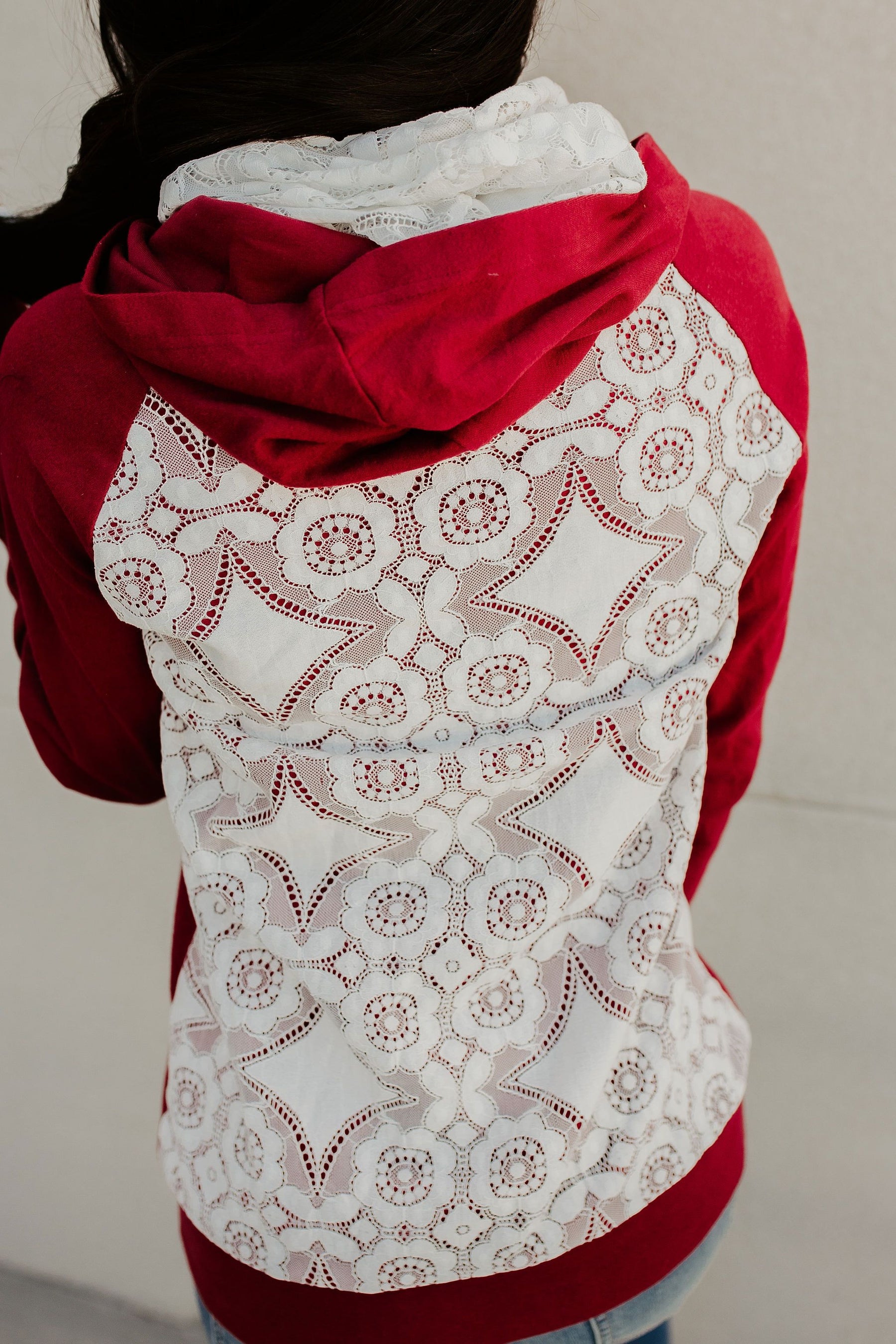 Ampersand Avenue Doublehood™ Sweatshirt - Lovely Lace Burgundy