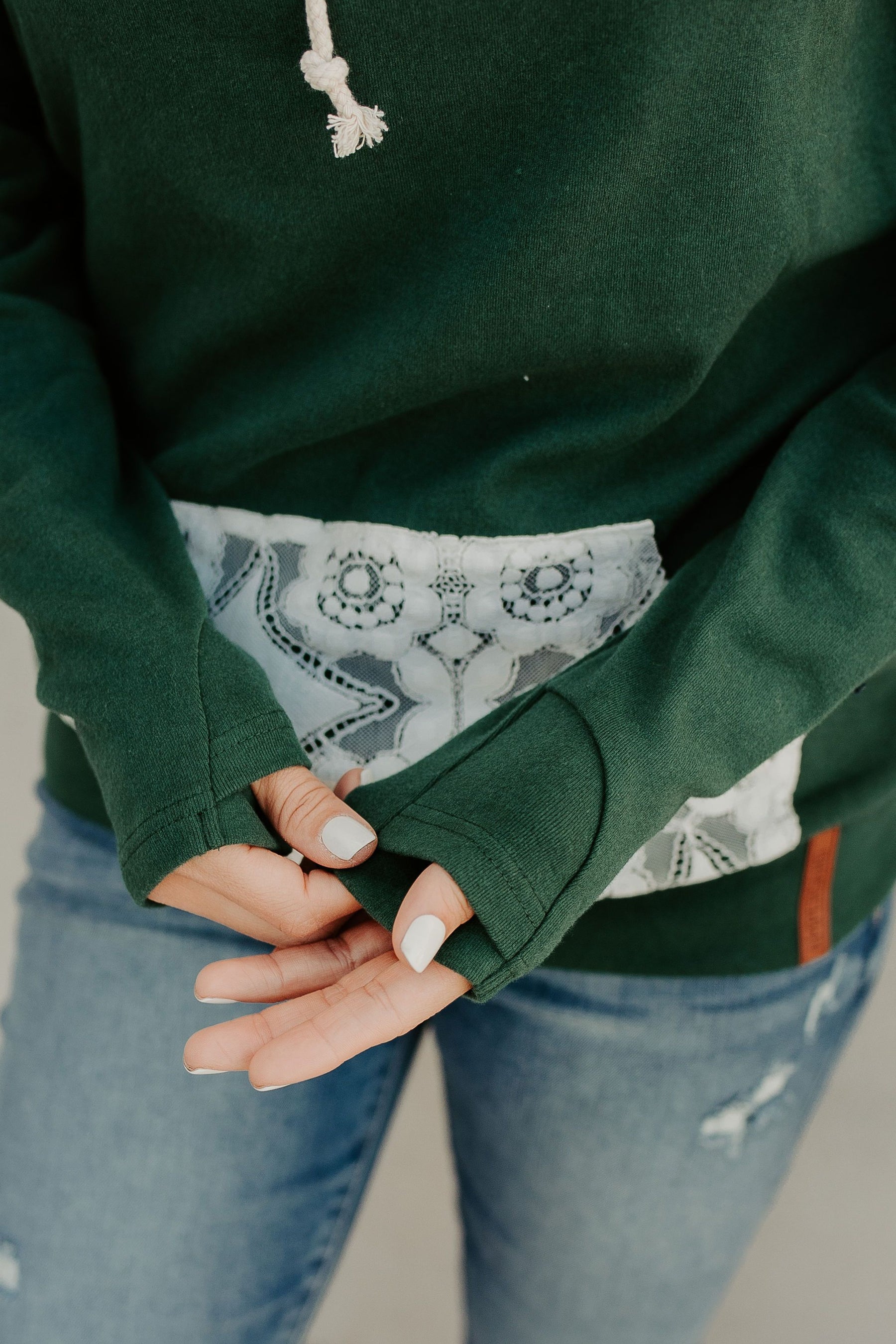 Ampersand Avenue Doublehood™ Sweatshirt - Lovely Lace Evergreen