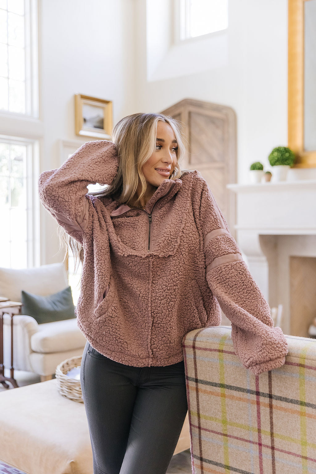 Ampersand Avenue Fluffy Pullover - Mauve