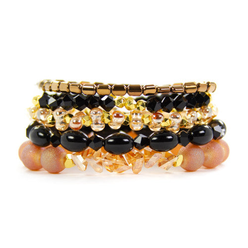 Everly Peach Bracelet Stack