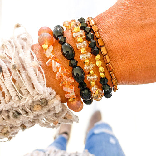 Everly Peach Bracelet Stack
