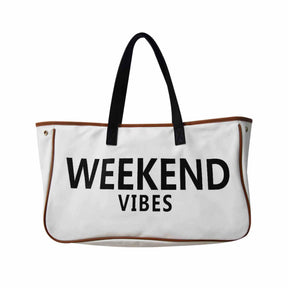 Weekend Vibes Canvas Tote Bag, Beach Bag, Beach Tote